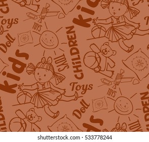 seamless background of dolls
