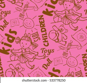 seamless background of dolls
