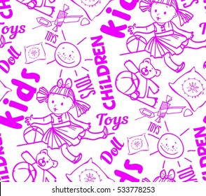 seamless background of dolls