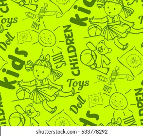 seamless background of dolls