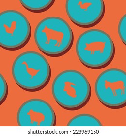 seamless background with domestic animals