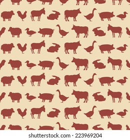seamless background with domestic animals