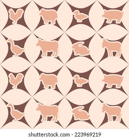 seamless background with domestic animals
