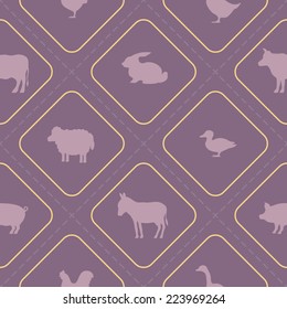 seamless background with domestic animals