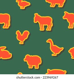 seamless background with domestic animals