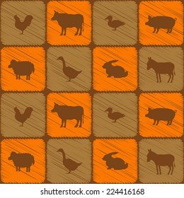 seamless background with domestic animals
