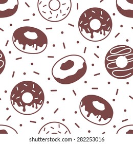 Seamless background with donut icons