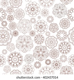 Seamless background with doodle circles, vector abstraction illustration.