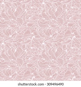 Seamless background with doodle lines pattern, vector illustration