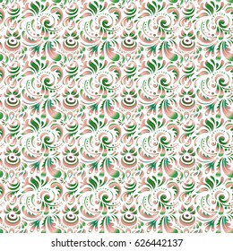 Seamless background doodle ornament pattern. Abstract arabesque background for greeting card, presentation or wedding invitations. Traditional vector gothic damask background.