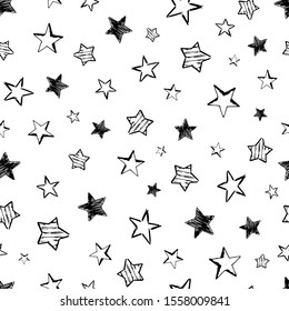 Seamless background doodle stars