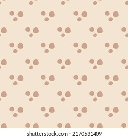 Seamless background dotted gender neutral baby pattern. Simple whimsical minimal earthy 2 tone color. Kids nursery wallpaper or boho spotted fashion all over print.