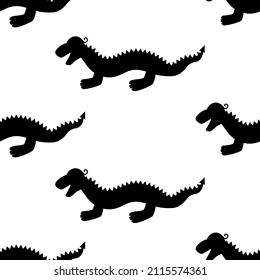 Seamless background with dragons. Dragon Silhouette