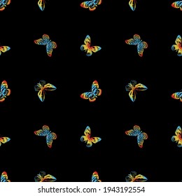 Fondo inmaculado de varias mariposas pintadas de colores