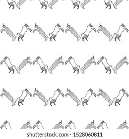 Seamless background of drawn fighting bulls