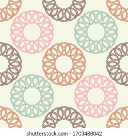 Seamless background. Drawn various shapes and doodles of objects. Abstract modern fashion illustration. Drawing for web design or printing.