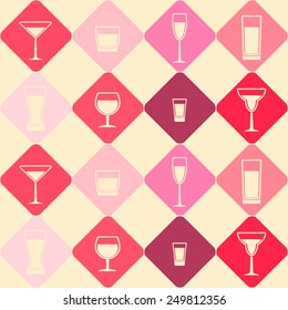 seamless background with Drink glass for your design 