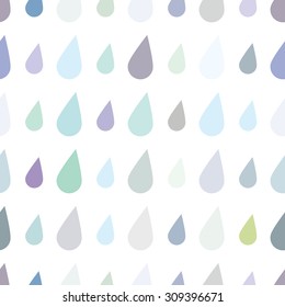 Seamless background of the drops of rain, liquid water in the form of droplets, condensed. Endless background. Shower curtain design, bath decoration.