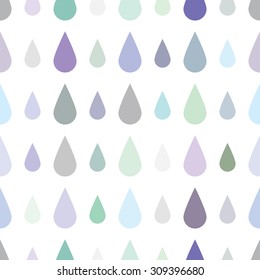 Seamless background of the drops of rain, liquid water in the form of droplets, condensed. Endless background. Shower curtain design, bath decoration.