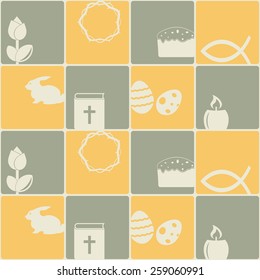 Seamless background with easter symbols for your design