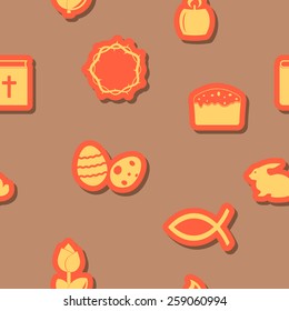 Seamless background with easter symbols for your design