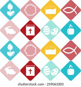 Seamless background with easter symbols for your design