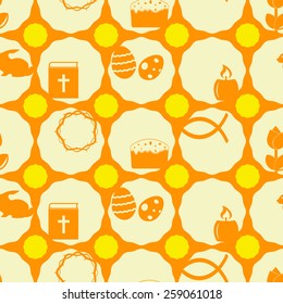 Seamless background with easter symbols for your design