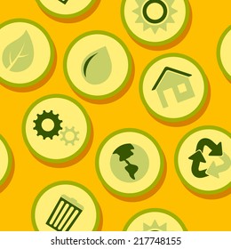 seamless background with ecology symbols