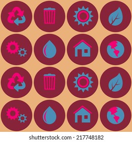 seamless background with ecology symbols