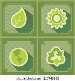 seamless background with ecology symbols