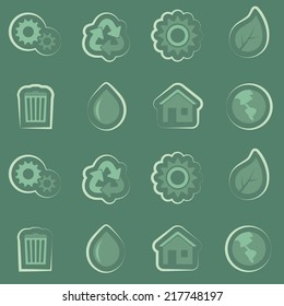 seamless background with ecology symbols