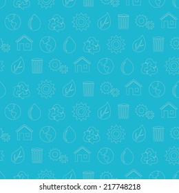 seamless background with ecology symbols