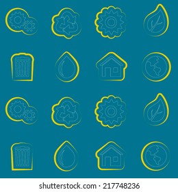 seamless background with ecology symbols
