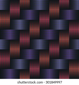 Seamless background with the effect of weaving points in the red and blue colors