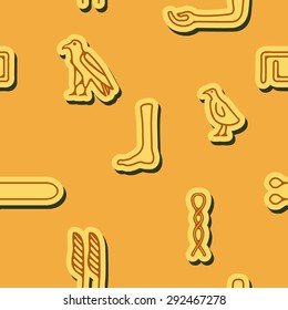Seamless background with Egyptian hieroglyphs for your design