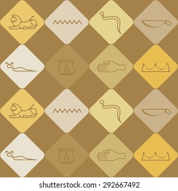 Seamless background with Egyptian hieroglyphs for your design