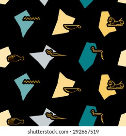 Seamless background with Egyptian hieroglyphs for your design