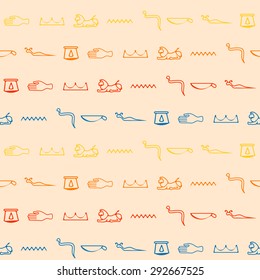 Seamless background with Egyptian hieroglyphs for your design