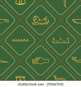 Seamless background with Egyptian hieroglyphs for your design