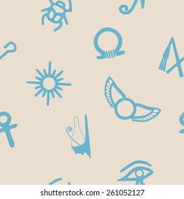Seamless background with Egyptian symbols for your design