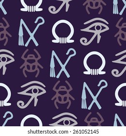 Seamless background with Egyptian symbols for your design