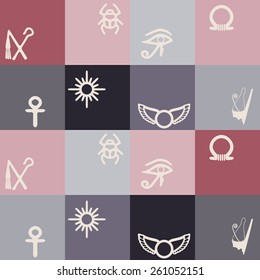 Seamless background with Egyptian symbols for your design