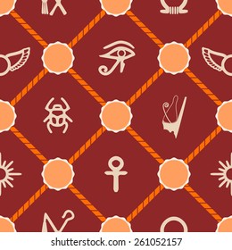 Seamless background with Egyptian symbols for your design