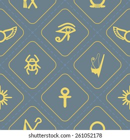 Seamless background with Egyptian symbols for your design