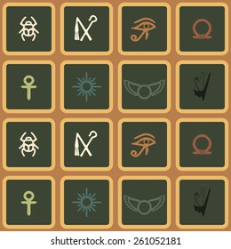 Seamless background with Egyptian symbols for your design