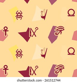 Seamless background with Egyptian symbols for your design