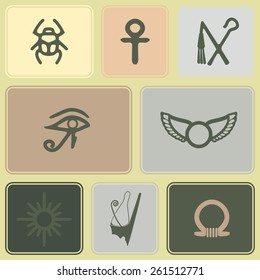 Seamless background with Egyptian symbols for your design
