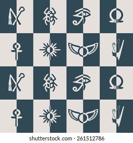 Seamless background with Egyptian symbols for your design