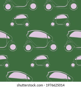 seamless background with electric car