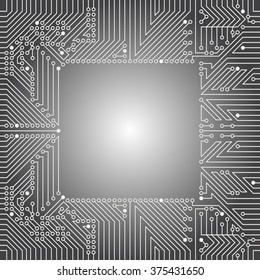 Seamless background of electrical circuit of computer board device (motherboards). Gray Light Abstract Technology background for computer graphic website internet business. Electrical circuit. 